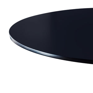 English Elm 42.1"black Tulip Pedestal Round Dining Table Mid Century Mdf Top Seats Six W234P405171