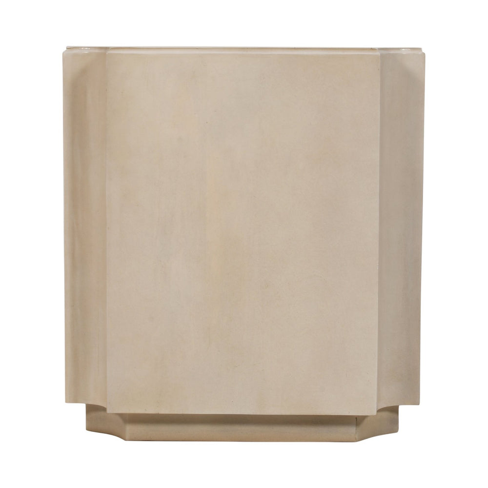 Crestview Collection Transitional Square End Table - Solid Mango Wood With Floating Base & Curved Accents For Modern Decor Beige Solid Wood Cvfnr4821
