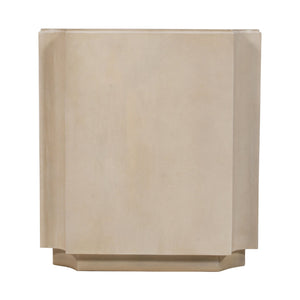 Crestview Collection Transitional Square End Table - Solid Mango Wood With Floating Base & Curved Accents For Modern Decor Beige Solid Wood Cvfnr4821