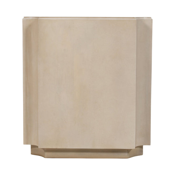 Crestview Collection Transitional Square End Table - Solid Mango Wood With Floating Base & Curved Accents For Modern Decor Beige Solid Wood Cvfnr4821