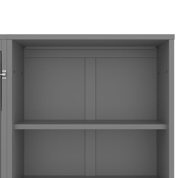 English Elm Queen Murphy Bed with Built-In Shelves, Height-Adjustable Storage & Drawer for Small Spaces Gray 71.6 L x 21.5 W x 6.1 H N733S309223E
