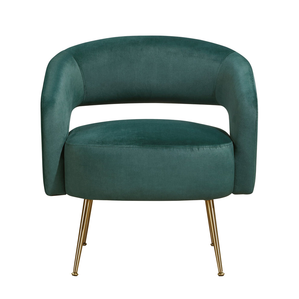 English Elm Modern Velvet Accent Chair Plush Foam Seat Gold Leg Base for Living Room Dark Green B011P458635