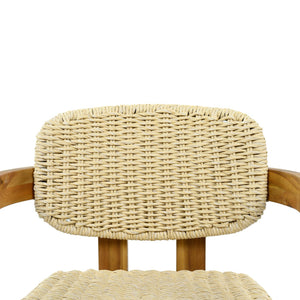English Elm Outdoor Acacia and Rattan Armchair Set Two Ergonomic Seats for Patio Garden N719P431083N