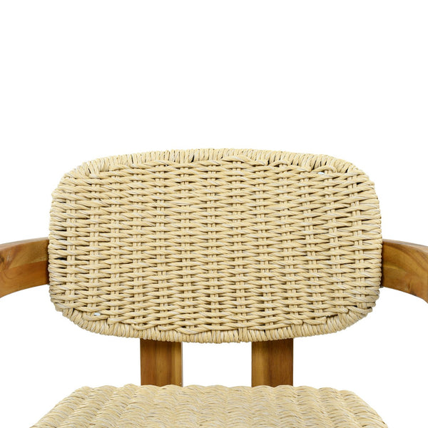 English Elm Outdoor Acacia and Rattan Armchair Set Two Ergonomic Seats for Patio Garden N719P431083N