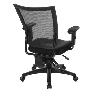 OSP Home Furnishings Soft Frame Ergonomic Task Chair with Progrid Mesh Back and Adjustable Arms for Home Office 69333-30