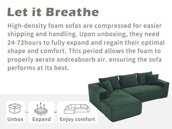 English Elm Modular Cloud Sectional with Oversized Chaise Memory Foam Fill Casual Living Room Sofa W3224S00009