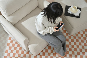 English Elm Oversized Storage Ottoman Accent Chair with Deep Wide Seat, Mid-Century Upholstered Lounge Sofa for Cozy Reading and Relaxation Beige+Grey W1028S00044