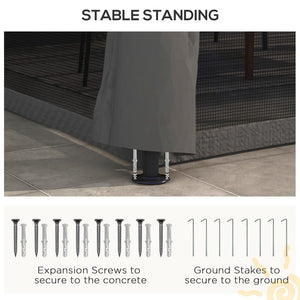 English Elm Outsunny 10' X 13' Outdoor Patio Gazebo With Vented Roof & Insect Netting For Stylish Backyard Comfort W2225P174240-GIGA