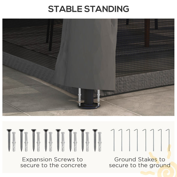 English Elm Outsunny 10' X 13' Outdoor Patio Gazebo With Vented Roof & Insect Netting For Stylish Backyard Comfort W2225P174240-GIGA