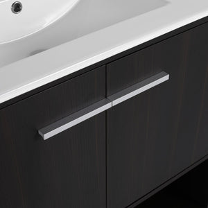 English Elm 36" Bathroom Vanity With Ceramic Sink, Soft-Close Doors, Modern Plywood Cabinet & Open Shelf Storage W1972S00020