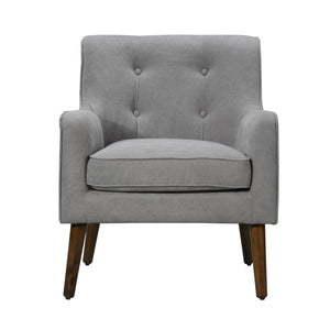 English Elm Ruggiero Button Tufted Mid Century Armchair Woven Fabric Walnut Tapered Legs B2749P413359