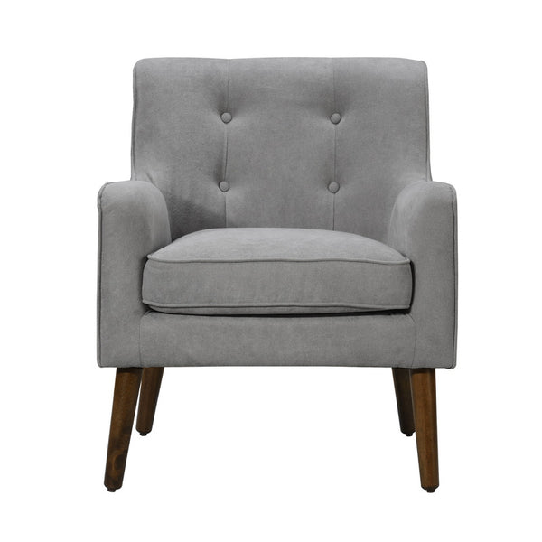 English Elm Ruggiero Button Tufted Mid Century Armchair Woven Fabric Walnut Tapered Legs B2749P413359