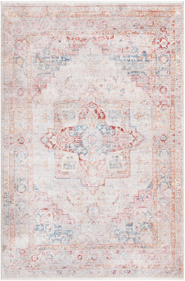 Unique Loom Noble Victoria Machine Made Medallion Rug Multi, Beige/Ivory/Gray/Navy Blue/Red/Orange 5' 1" x 7' 10"