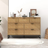 Hearth and Haven Modern 7 Drawer Dresser Wood Cabinet W68858683