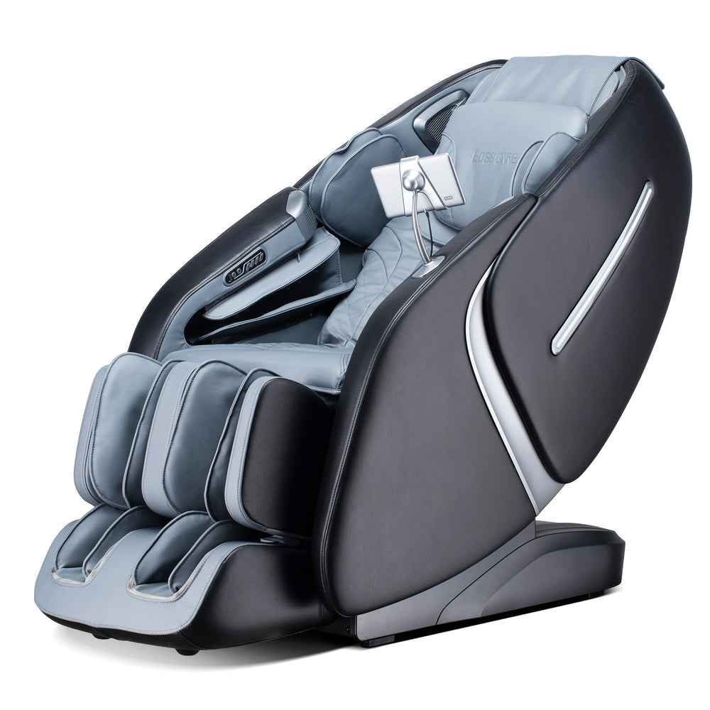 English Elm Massage Chair 4d Robotic Sl Track Zero Gravity Full Body Airbag Touchscreen Spa Recliner Black+ Gray W730P343904