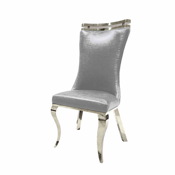 English Elm Glam Upholstered Tiger Print Side Chairs - Set Of 2 With Silver Saber Legs For Dining Elegance B2741S00722