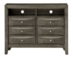 English Elm Marilla Modern G1505-TV2 Media Chest with Dovetailed Drawers, Real Wood Veneer, Fully Assembled Gray 40 L x 48 W x 19 H B078108041