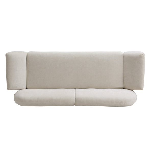 English Elm 83.5 In. Three Seat Boucle Sofa with Looped Texture and Lumbar Support for Living Rooms N773IS00035B