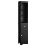 English Elm Tall Bathroom Cabinet, Freestanding Storage Cabinet With Drawer, Mdf Board, Adjustable Shelf, Black