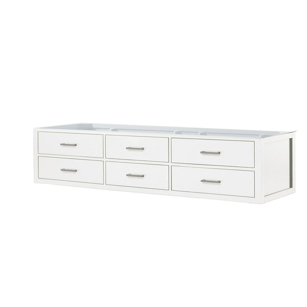 English Elm White Double Bath Vanity – 84" W X 22" D, Midcentury Design, Soft-Close Drawers, Space-Saving Storage B2731P258158-GIGA
