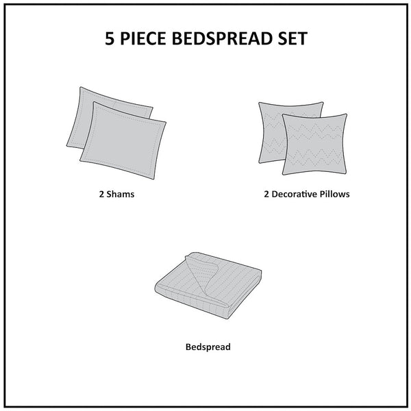 English Elm 5 Piece Aubrey Reversible Jacquard Bedspread Set King with Paisley Motif, Gold Sheen, Quilted Elegance Burgundy 22.83 L x 18.11 W x 8.27 H B03597643