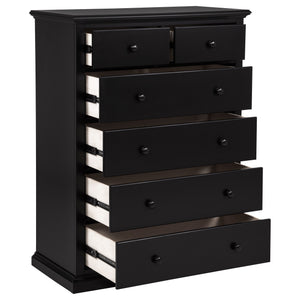 English Elm Anzio Six Drawer Tall Chest Matte Finish Modern Storage for Small Bedroom Spaces Black B062P451784