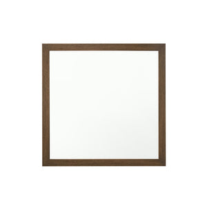 English Elm Miquell Square Wall Mirror with Detailed Molding Frame, 35" Inner Glass, Sleek Non-Beveled Edge Oak 43 L x 43 W x 2 H B2726P261892
