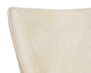 Sunpan Franklin Dining Armchair - Elegant Barrel Back Design with Antique Brass Frame for Modern Spaces Bravo Cream