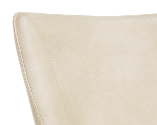 Sunpan Franklin Dining Armchair - Elegant Barrel Back Design with Antique Brass Frame for Modern Spaces Bravo Cream