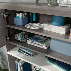 English Elm Hutch, Versatile Brown-Finish Storage Unit With Adjustable Shelves & Pegboard For Any Room'S Needs B356P367857