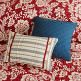 Madison Park Lucy Transitional 6 Piece Reversible Cotton Twill Quilt Set with Throw Pillows MP13-5018 Red