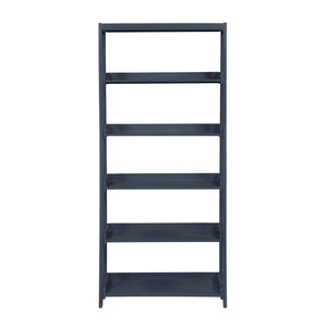 English Elm Modern Four Shelf Wooden Bookcase Vertical Storage Unit for Bedroom or Office Navy Blue B011P460078