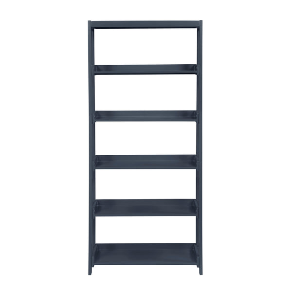 English Elm Modern Four Shelf Wooden Bookcase Vertical Storage Unit for Bedroom or Office Navy Blue B011P460078