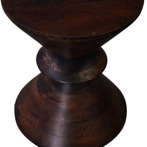 English Elm Living Rustic Side Table with Acacia Wood Top and Black Hairpin Legs, Compact Accent End Table Dark Brown 24 L x 21 W x 21 H B2741P285779