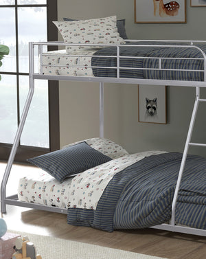English Elm Twin Arch Slat Bunk Bed with Patented Insert & Lock Joint System — Sturdy Transitional Style, Space-Saving Design Silver 77 L x 14 W x 8 H B2741P347862
