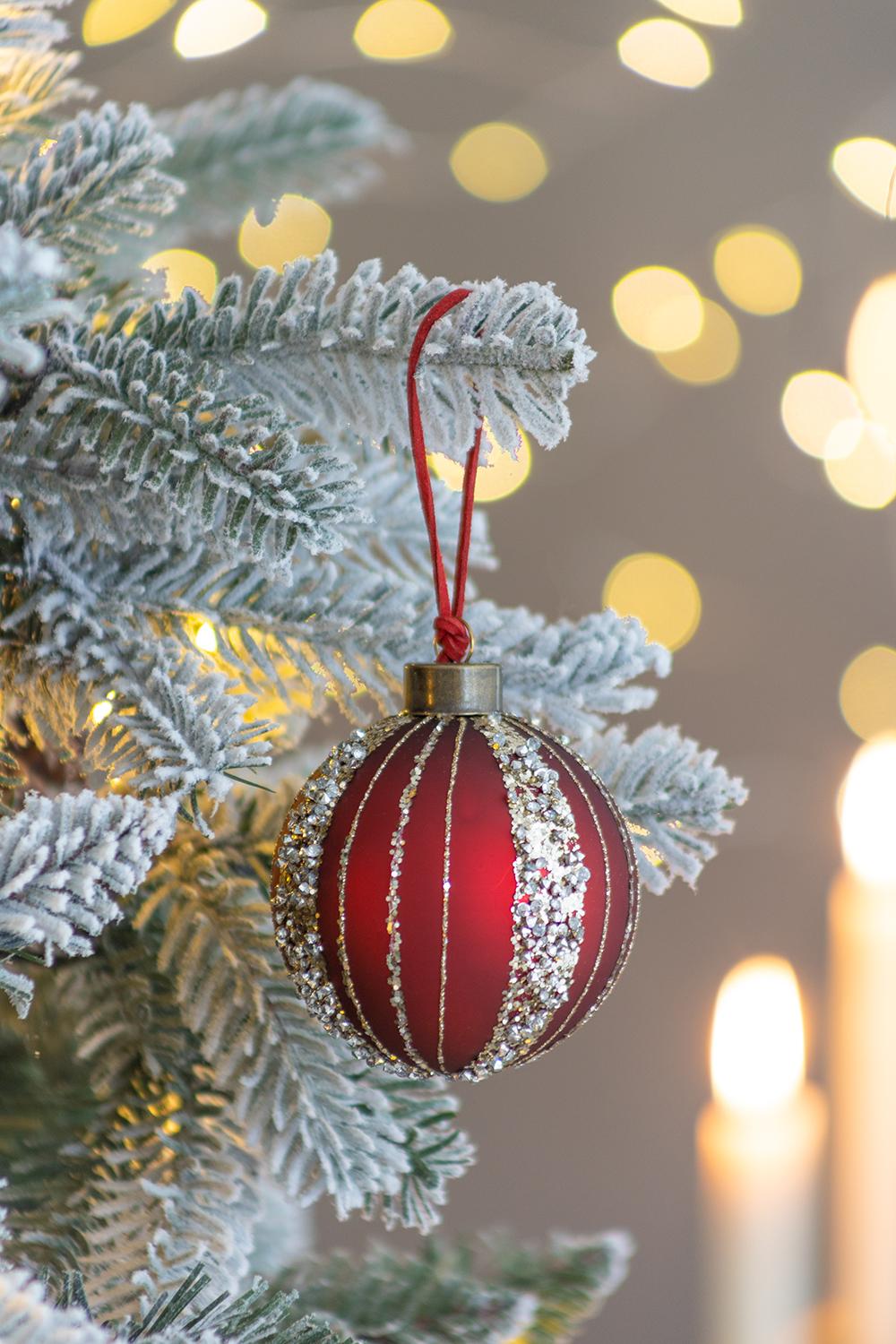 English Elm D3" Elegant Glass Christmas Ball Ornaments Set Of 12 - Timeless Holiday Decor For Trees & Parties W2078P247876
