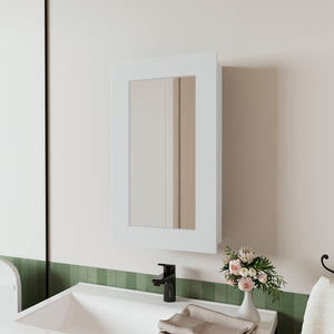 English Elm Parks Wall-Mounted Medicine Cabinet with Mirrored Door, Three Interior Shelves for Bathroom Storage White 31.1 L x 19.3 W x 3.5 H B128P237174