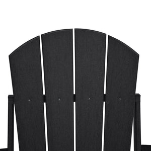 English Elm Folding Adirondack Chair HDPE All-Weather Patio Seat — Ergonomic, Foldable, Water & Heat Resistant Black W1889P408760