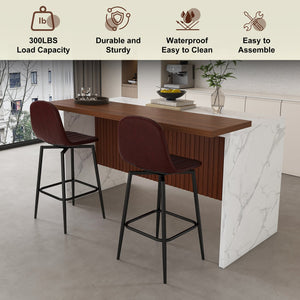 English Elm 63-Inch Modern Kitchen Island Set With Led Lighting & 2 Bar Stools - Elegant Marble Look For Dining W2699S00064