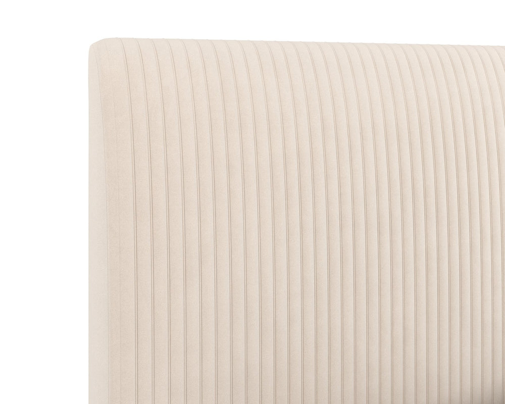 Sunpan Harris Bed - Modern Upholstered Design with Fine Tufting and Stainless Steel Gold Legs for Style Full