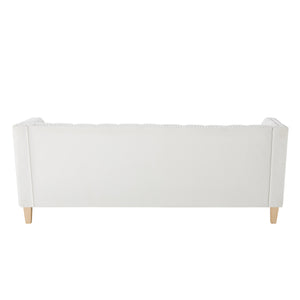 English Elm Elegant Tufted Three Seat Sofa with Nailhead Trim and Solid Wood Legs for Living Room N760P406296A