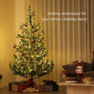 English Elm Homcom 6Ft Prelit Cedar Christmas Tree With Dual-Color Leds, Easy Assembly & 1933 Tips For Festive Cheer W2225P249693