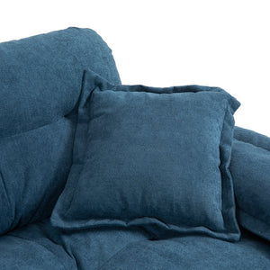 English Elm 84" Chenille Sofa Loveseat with Memory Foam & Pocket Springs, Plush Dual-Layer Comfort, Sturdy Frame Blue W676S00010