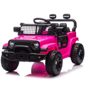 English Elm 24v Kids Ride on Car with Parental Remote Four Wheel Suspension Led Lights Bluetooth Pink W1578P235081