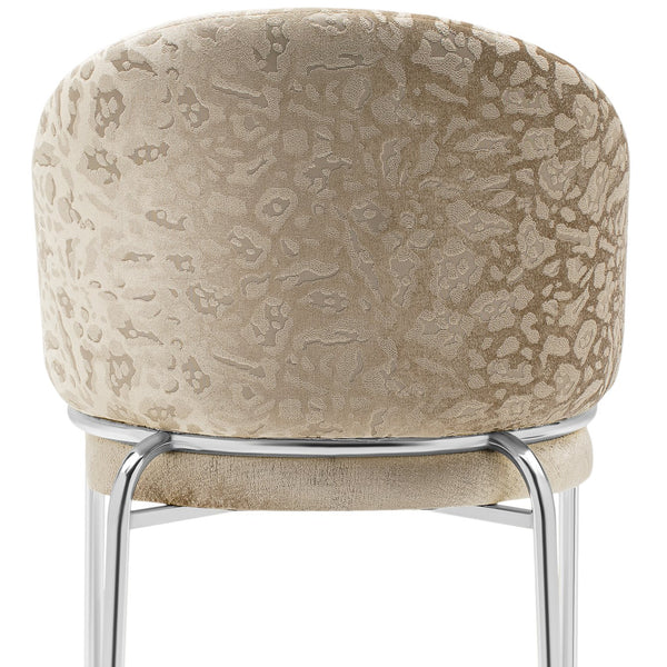 English Elm Onyx Luxurious Beige Velvet & Chenille Accent Chair with Sturdy Metal Frame, Modern Contrast Design B009P332653