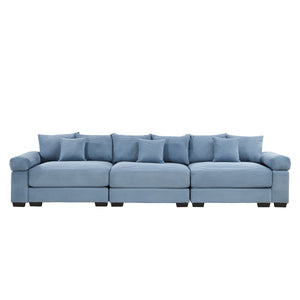 English Elm 130" Oversized Cloud Modular Sectional Couch - Premium Corduroy 3-Seater With Ergonomic Design & Comfort W714S01350
