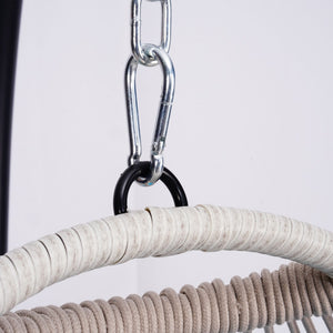 English Elm Outdoor Oversized Wicker Egg Chair With Stand - Cozy Indoor & Outdoor Swing For Relaxation & Style W2500P256912-GIGA