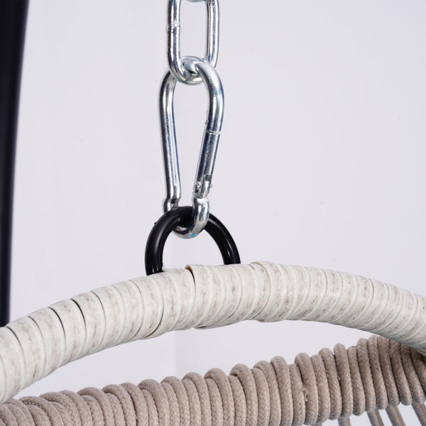 English Elm Outdoor Oversized Wicker Egg Chair With Stand - Cozy Indoor & Outdoor Swing For Relaxation & Style W2500P256912-GIGA