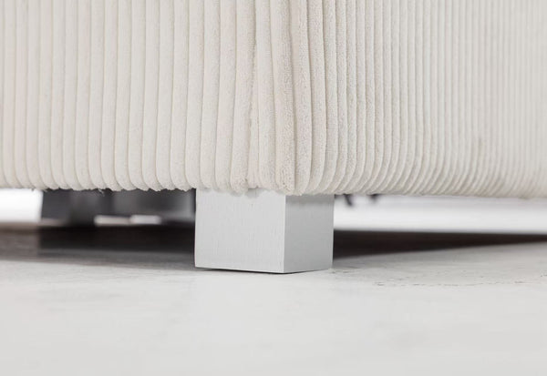 English Elm Nordic-style L-shaped flannel sofa with solid wood frame, ergonomic comfort and durable stain-resistant fabric for modern minimalist living room gatherings White W2795S00030