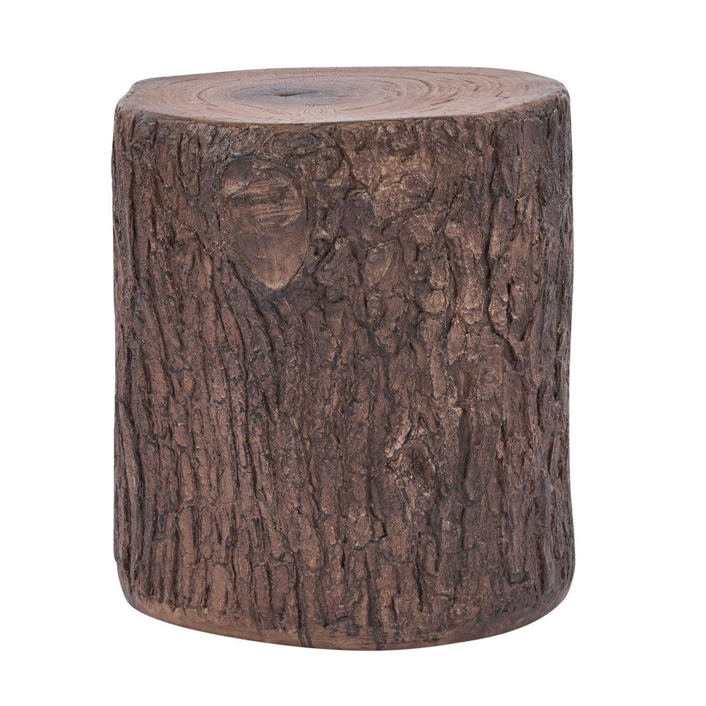 English Elm Tree Stump Mgo Accent Table Realistic Bark Texture Indoor Outdoor Rustic Side N776P372341W